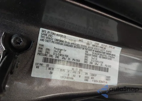 2014 Ford Focus Se from USA, damaged, VIN 1FADP3K27EL178254